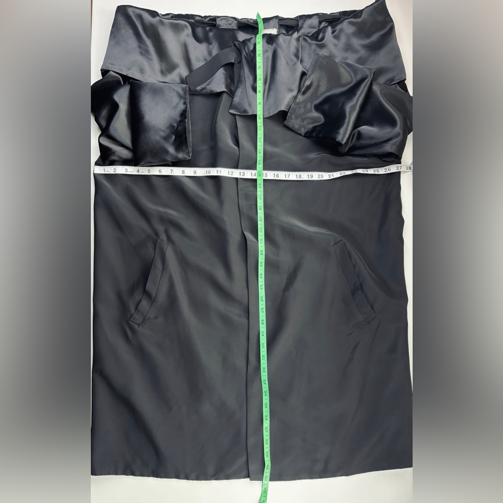 Roland Mouret Black Relaxed Fit Satin Sleeves & Collar “Orion” Opera Coat Sz 2/6 - Picture 12 of 14